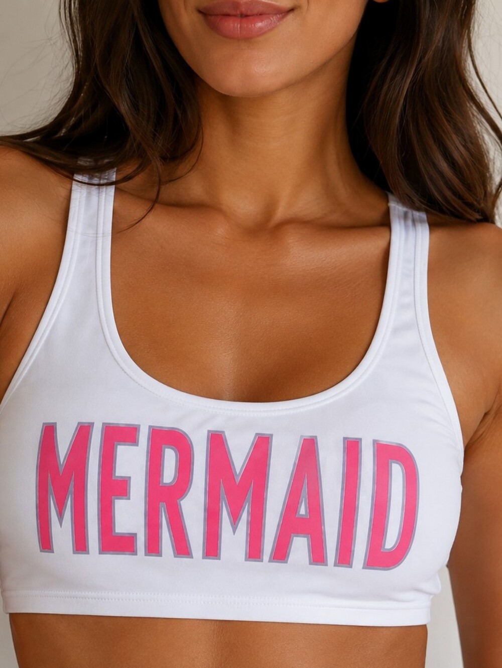 MERMAID White top bathing suit swim suit bikini top